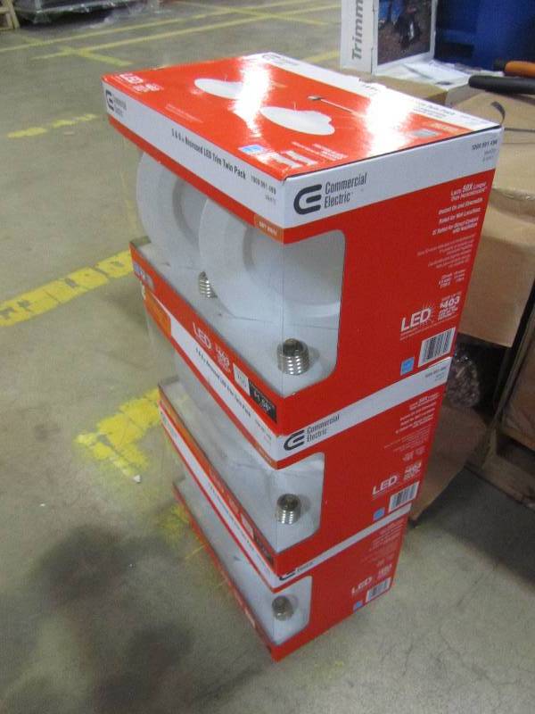 lot 73 image: Commercial Electric 5 in. and 6 in. White Integrated LED Recessed Trim, 2700K (2-Pack) CER6730NWH27-2 (lot of 3)