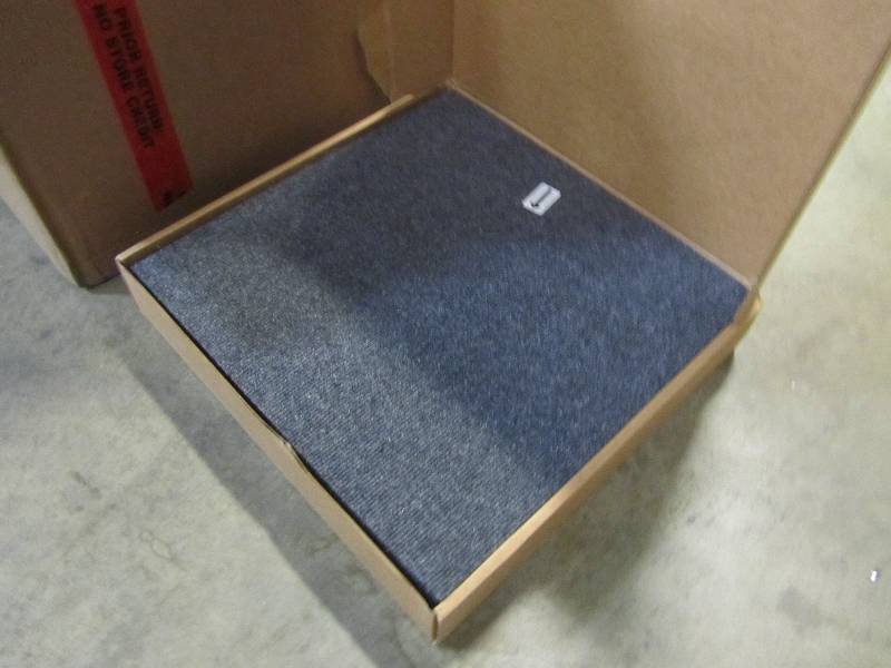 lot 90 image: Single Rib Gunmetal Carpet tiles 2ft x 2ft (lot of 4 cases)