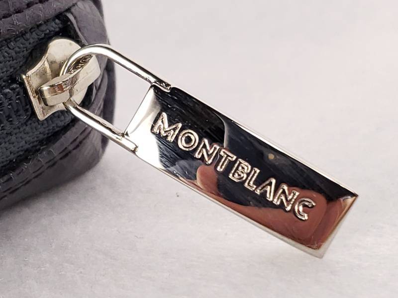 lot 33 image: Montblanc Black Leather Zippered Pouch