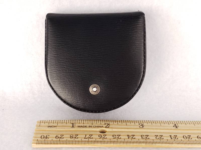 lot 34 image: Montblanc Black Leather Fold-over Coin Case