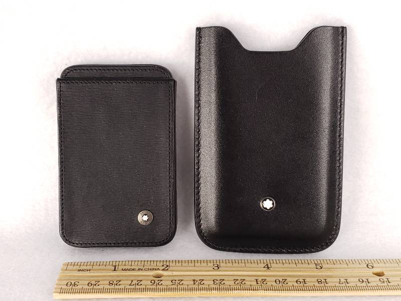lot 35 image: (2) Montblanc Black Leather Cases