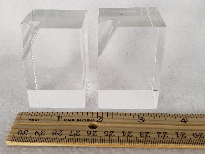 lot 41 image: (2) Montblanc Plexiglass Paperweights  Pen Holders