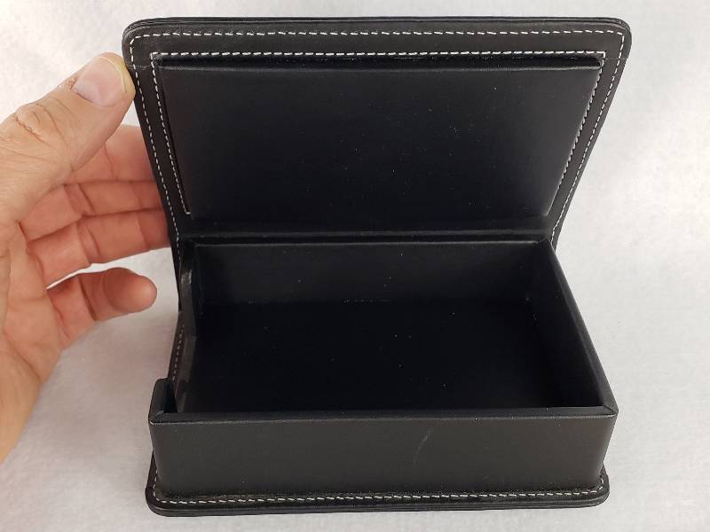 lot 51 image: Levenger Black Leather Box