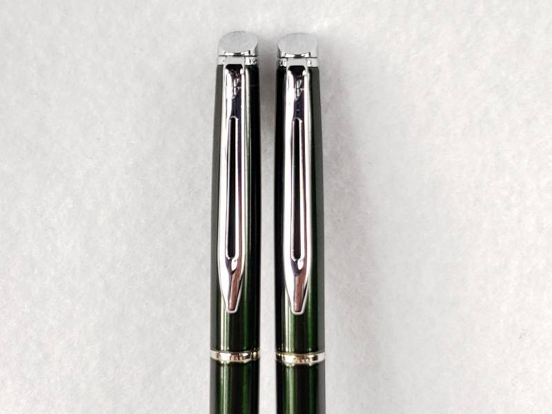 lot 71 image: Vintage Waterman Ballpoint Pen and Pencil Set in Emerald Green