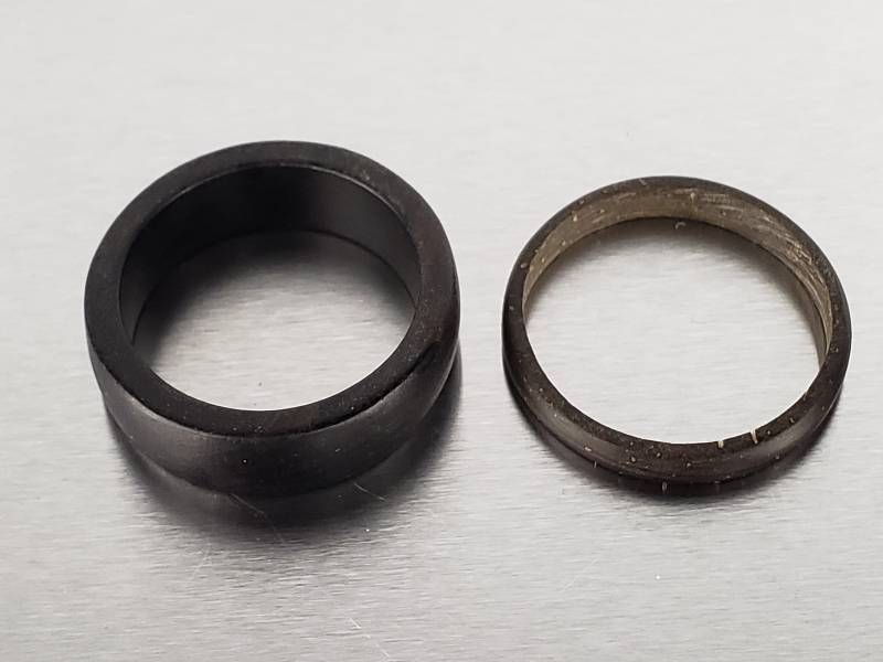 lot 90 image: (2) Leather Mens Rings