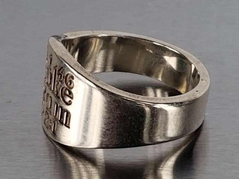 lot 94 image: Mens Sterling Silver Scripture Bible Verse Ring
