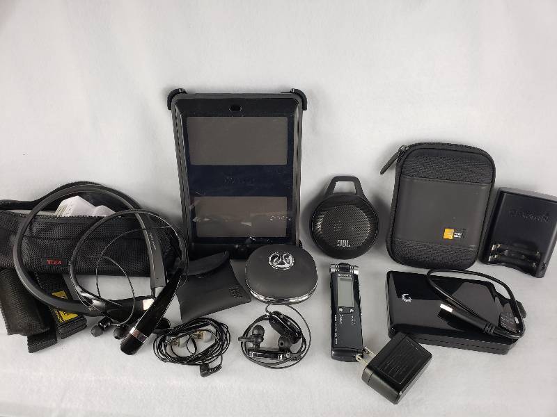 lot 145 image: Sony PCM Recorder, Garmin GPS, Storage Device, High End Ear Buds, and More