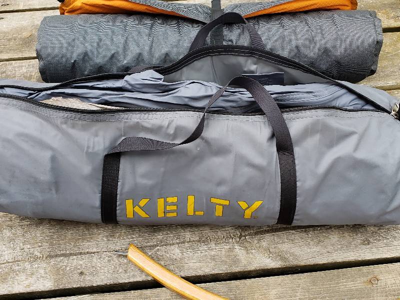 lot 158 image: Kelty Tent, Comfort Camping Sleeping Pad, and Kermit Folding Chair