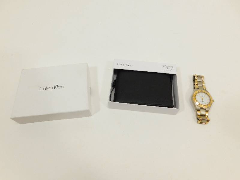lot 84 image: Calvin Klein Leather Billfold and Charles Raymond Mens Quartz Wrist Watch