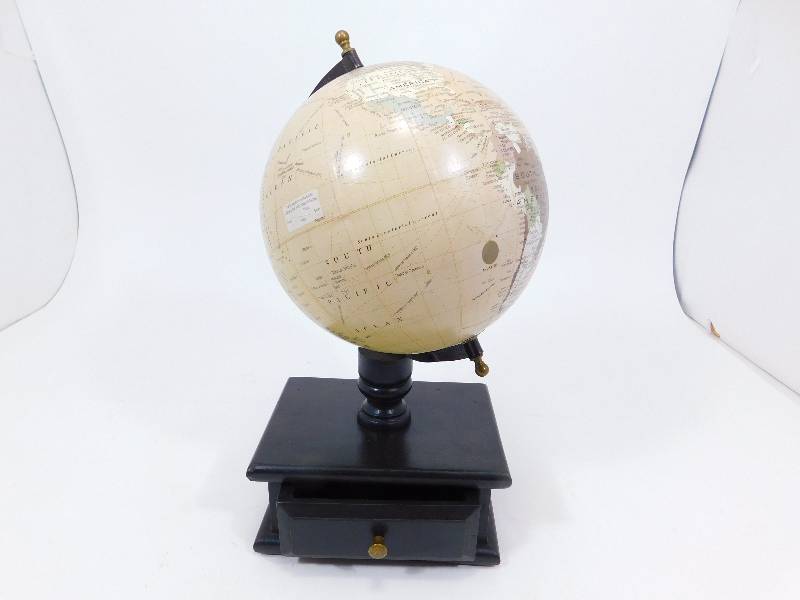 lot 159 image: World Globe On Black Stand
