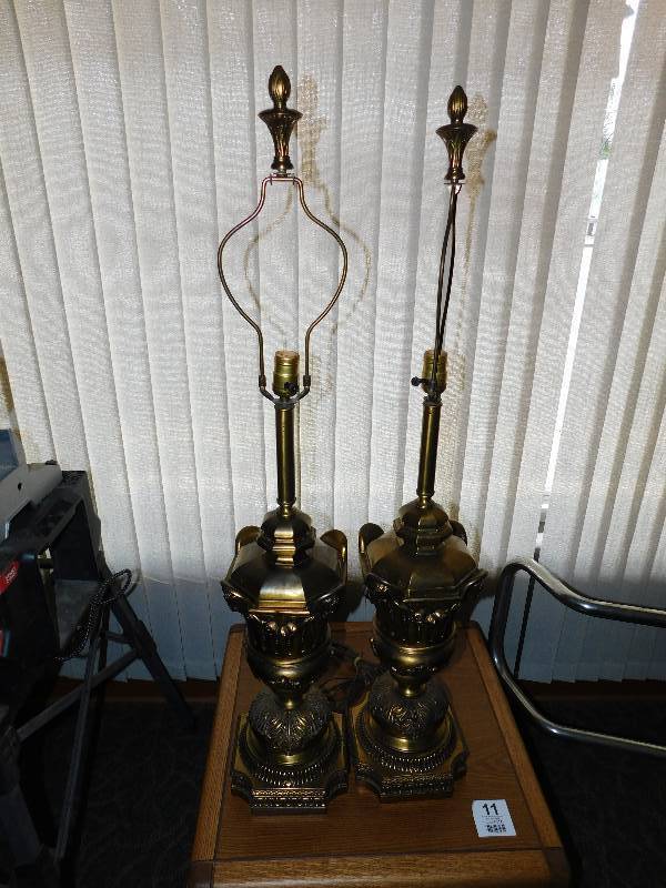 lot 161 image: Two Matching Large Lamps--No Shades