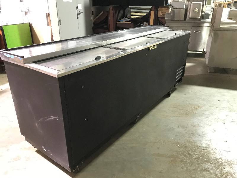 True bottle cooler, Model #TD-95-38, slide top, casters, 120volt, 95.5 x 26.5 x 37.5 high, NS-Runs Cools