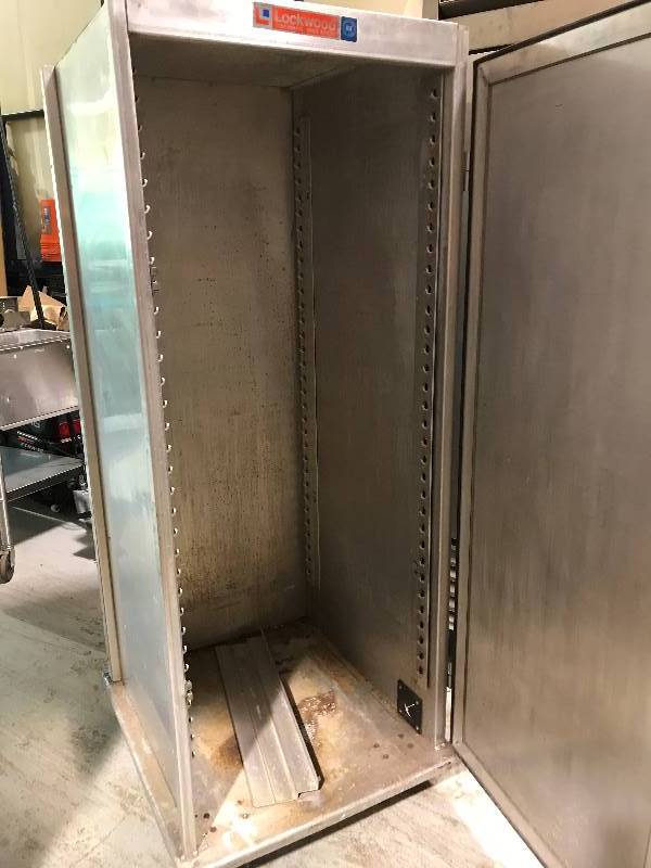 Lockwood, aluminum   cabinet, NSF, caster mounted,