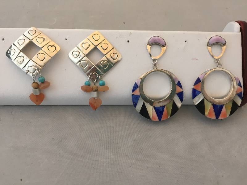lot 303 image: Sterling Silver Pierced Earrings