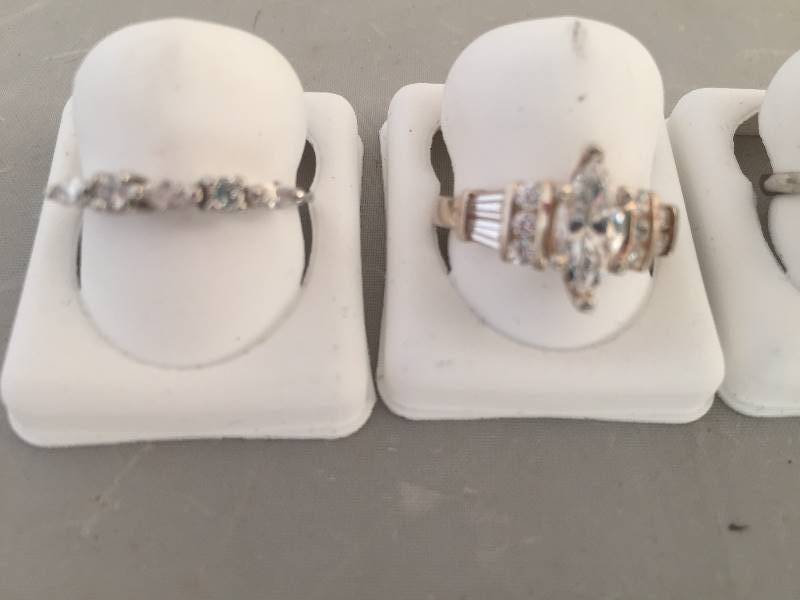 lot 308 image: Sterling Silver CZ Rings