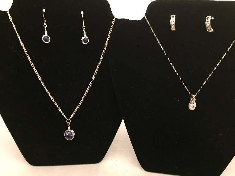 lot 369 image: Sterling Silver 2 Necklace & Earring Sets