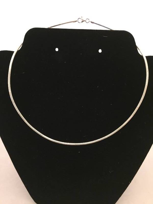 lot 332 image: Sterling Silver Omega Necklace