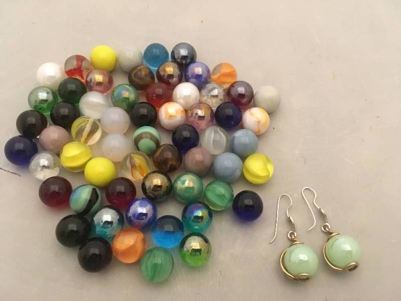lot 396 image: Got All Your Marbles Interchangeable Marble Earrings