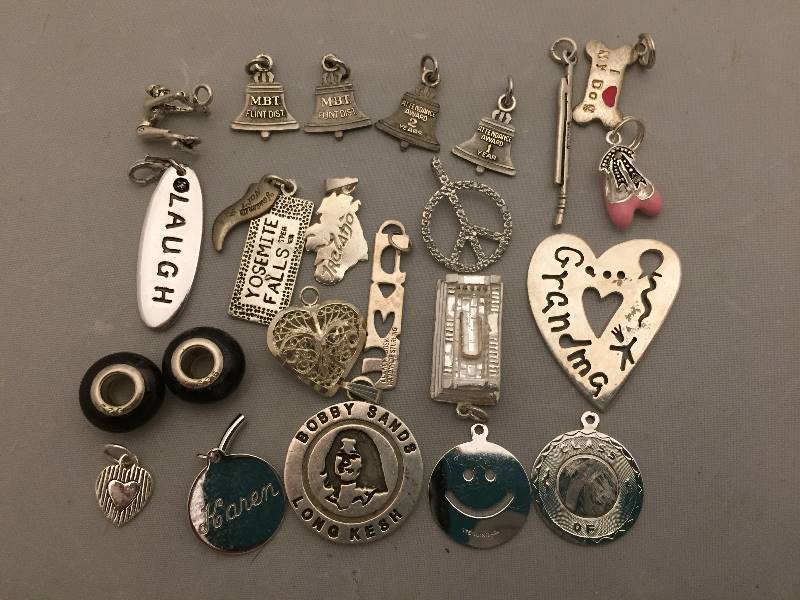 lot 346 image: Sterling Silver Charms  Pendants