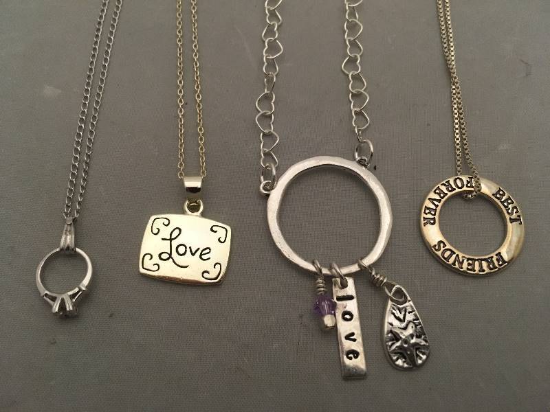 lot 405 image: Sterling Silver Necklaces - Love Friends
