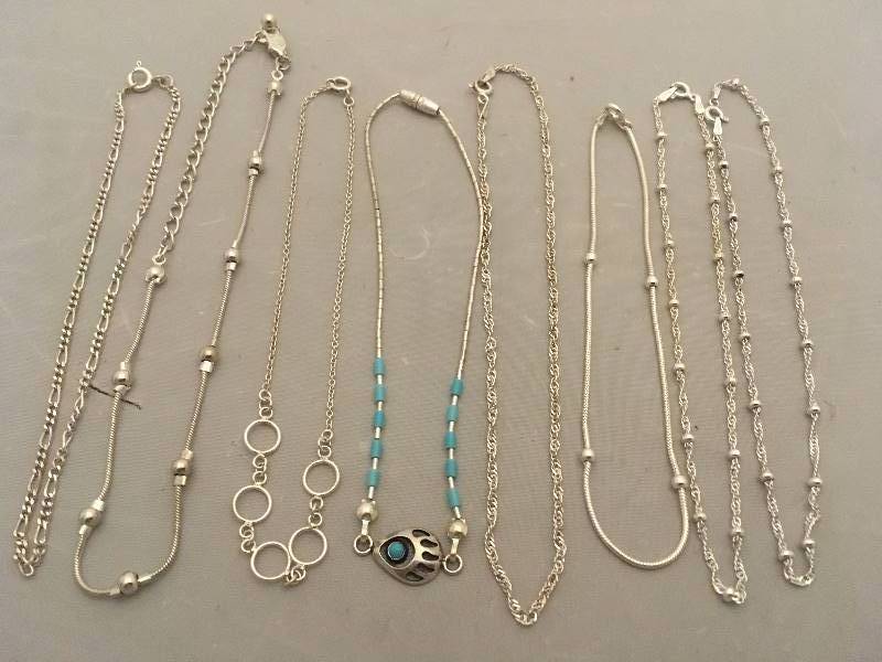 lot 413 image: Sterling Silver Ankle Bracelets