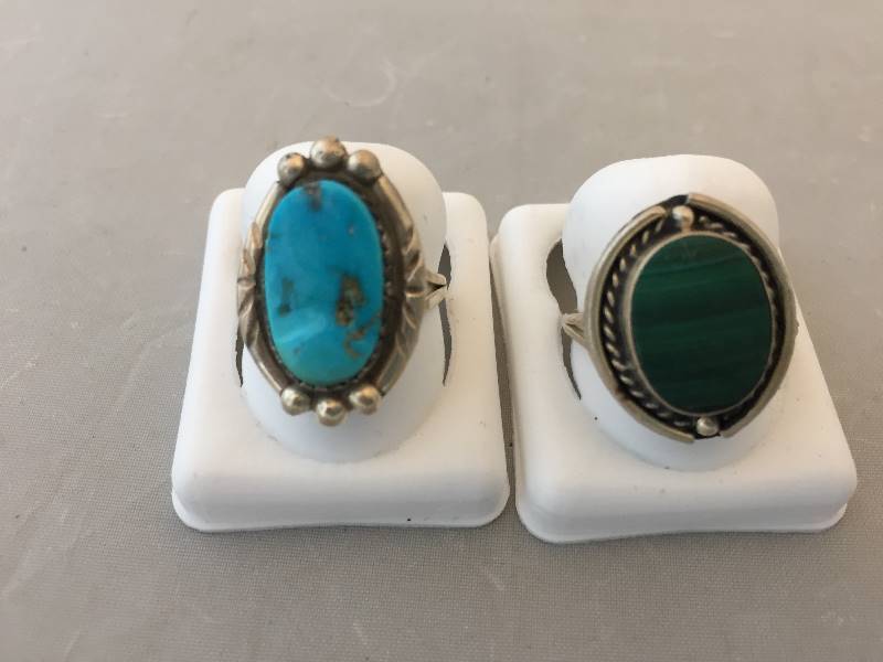 lot 443 image: Sterling Silver Rings Turquoise