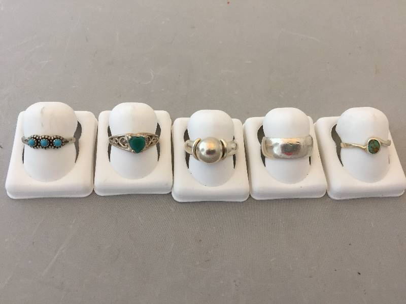 lot 448 image: Sterling Silver Rings