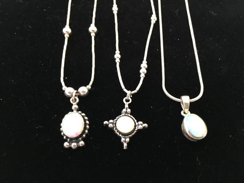 lot 422 image: Sterling Silver Necklaces - Opal