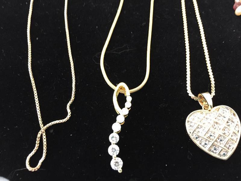 lot 447 image: Sterling Silver Necklaces - Goldtone