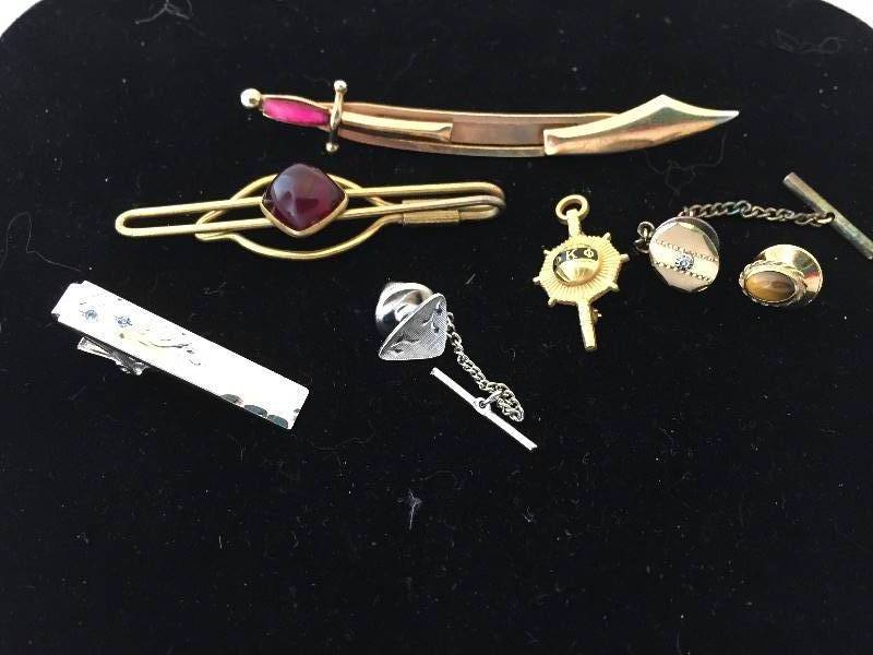 lot 452 image: Tie Tacs & More including Sterling & Diamond Accent