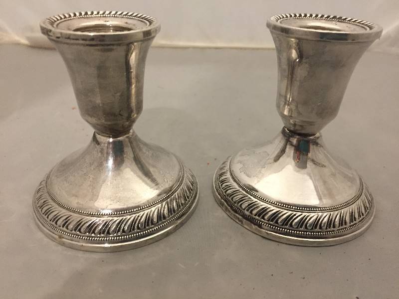 lot 288 image: Sterling Silver Candlesticks