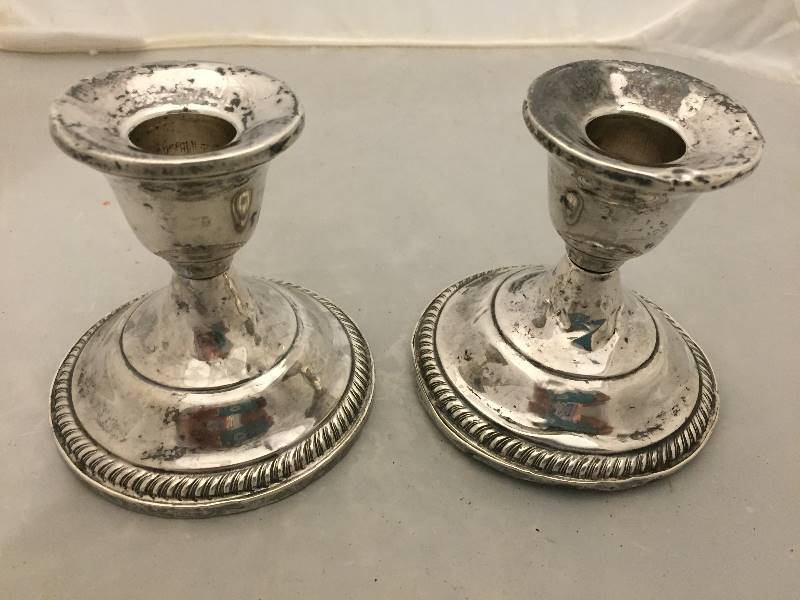 lot 319 image: Sterling Silver Candlesticks