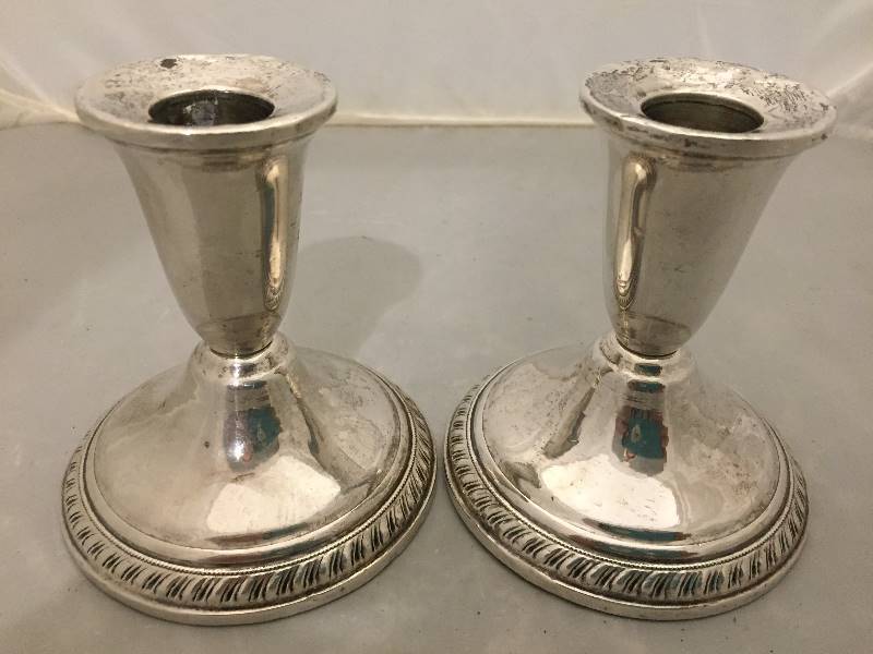 lot 335 image: Sterling Silver Candlesticks