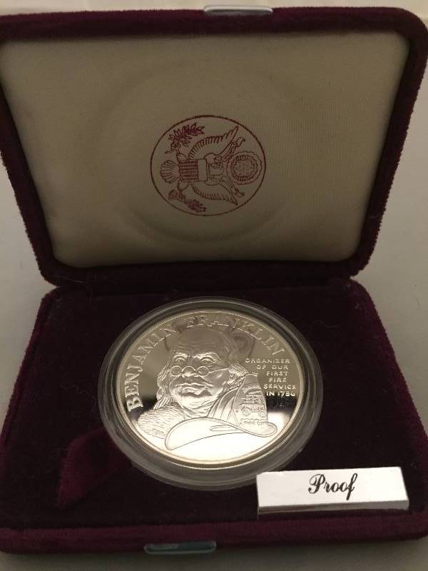 lot 330 image: Coin - Benjamin Franklin Fire Service