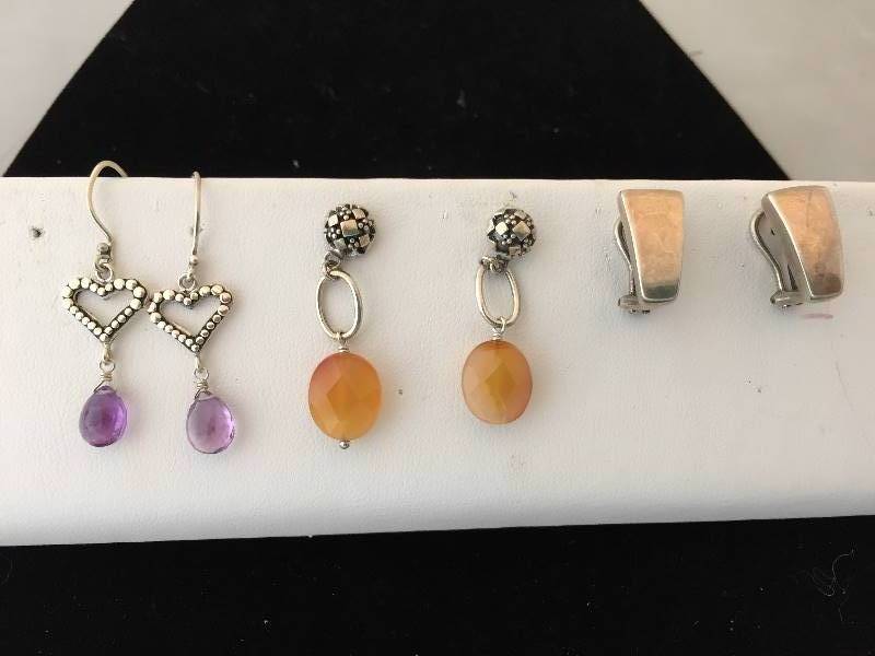 lot 505 image: Sterling Silver Pierced Earrings - Lori Bonn