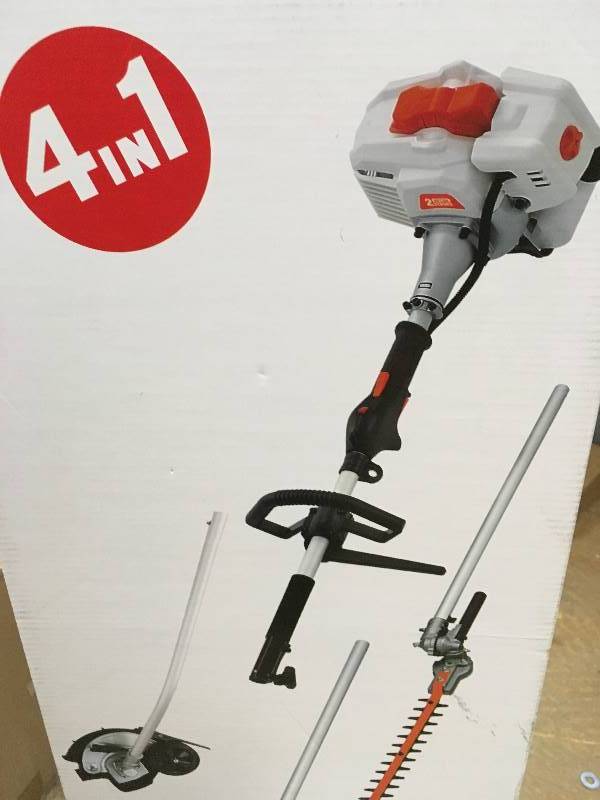 lot 100 image: 2-Cycle 26cc Gas Full Crank Shaft 4-in-1 Multi-Function String Trimmer  New