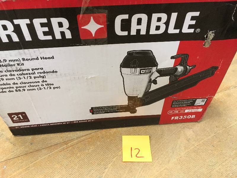lot 12 image: Porter Cable 21-Degree 3-12 in. Full Round Framing Nailer in good conditions