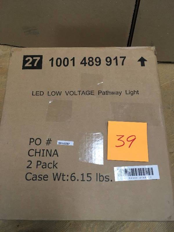 lot 39 image: Hampton Bay Low-Voltage Bronze Outdoor Integrated LED Landscape Mission Style Shepherd Hook Path Light Case 2 Pack New