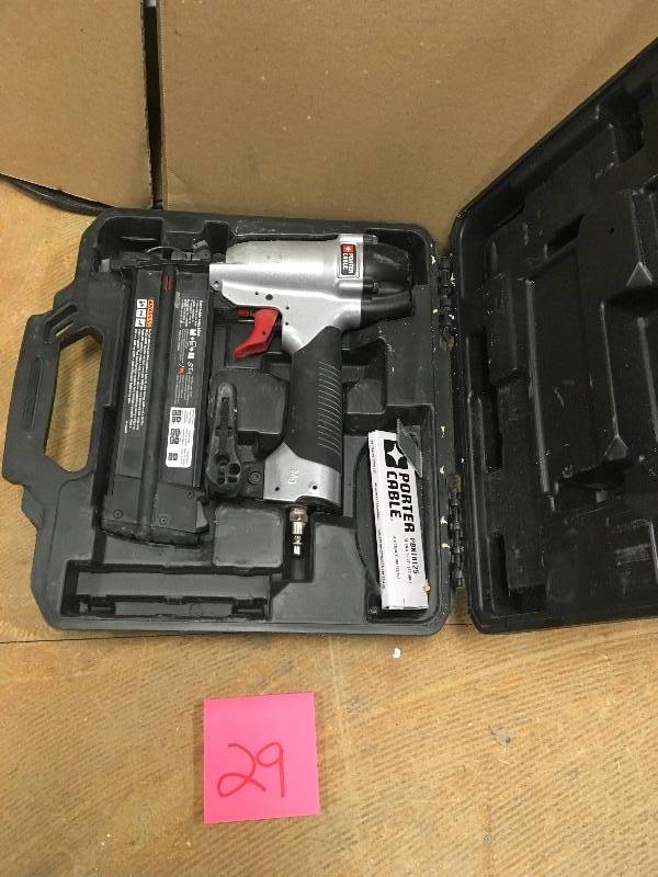 lot 29 image: Porter Cable 15 Degree 1-34 in. Coil Roofing Nailer RN175B used  in good conditions