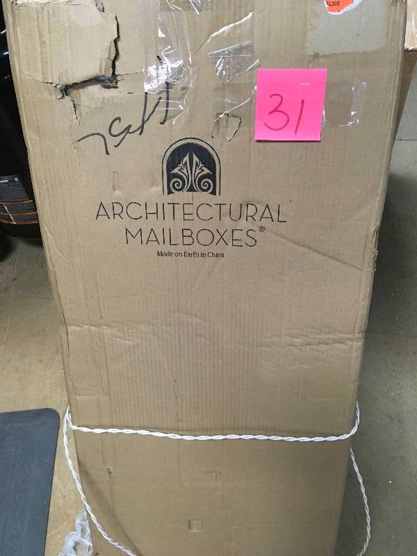 lot 31 image: Architectural Mailboxes Elephantrunk Parcel Drop Box in Oil-Rubbed Bronze New