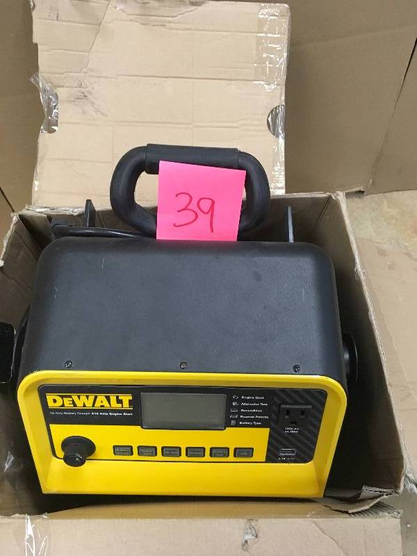 lot 39 image: DeWalt 0 Amp Wheel Charger with 200 Amp Engine Start Used