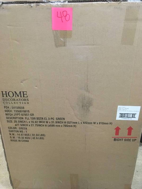 lot 48 image: Home Decorators Collection Follie Green 3-Piece Outdoor Patio Bistro Set New
