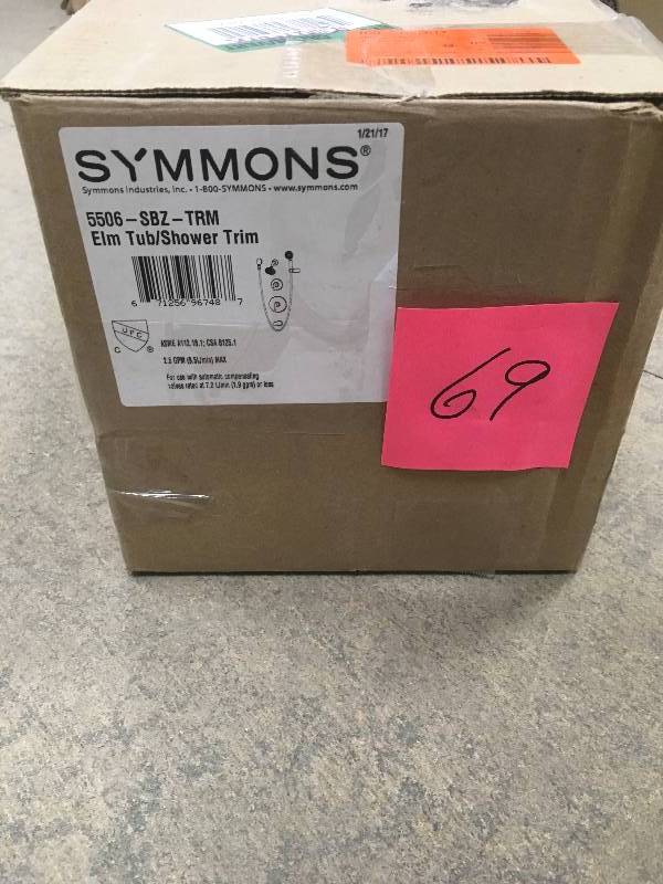 lot 69 image: Symmons Elm Tub and Shower System with Lever Handle new