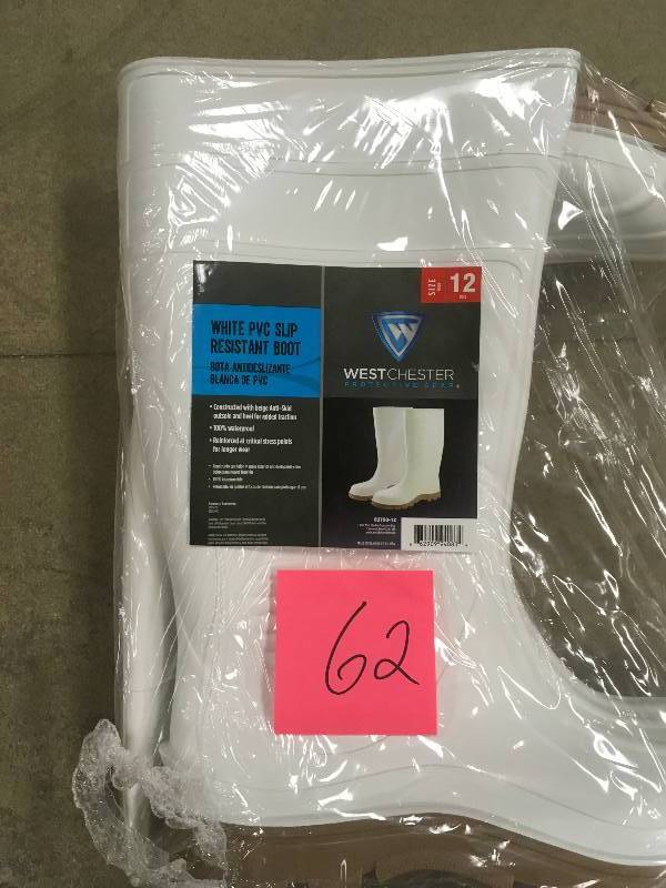 lot 62 image: Westchester PVC Boots Number 12 new
