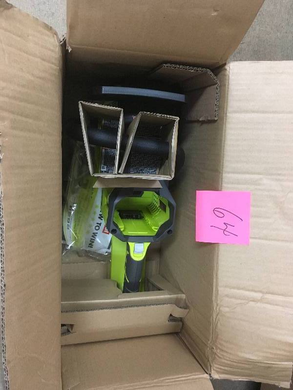 lot 64 image: Ryobi 14 in. 40Volt Brushless Cordless Chainsaw(Tool Only) not used