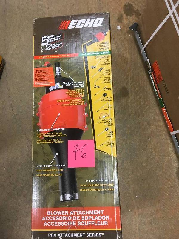lot 76 image: ECHO Blower Attachment not used