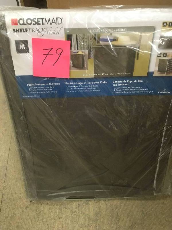lot 79 image: Closetmaid Fabric Hamper with Frame not used