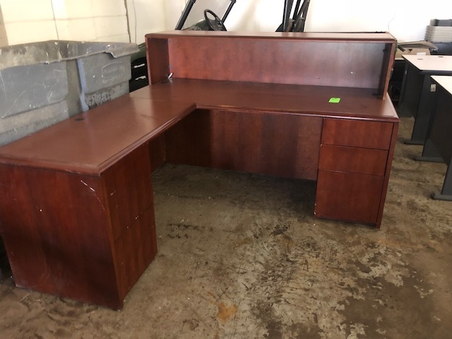 Office Desk with Reception Shelf