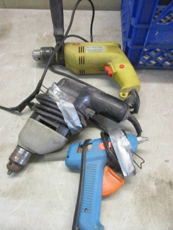 Drills and glue gun