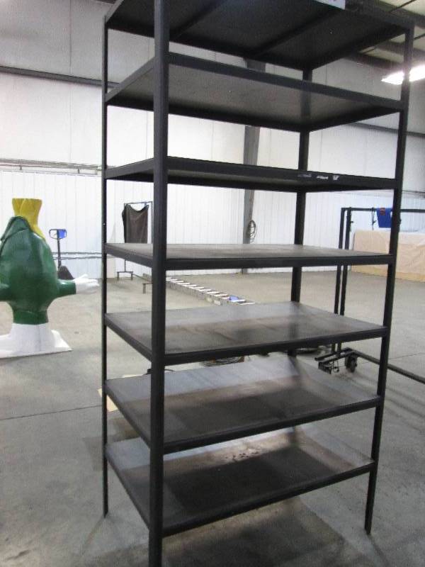 lot 27 image: Heavy metal shelf, 100 tall, 48 w...